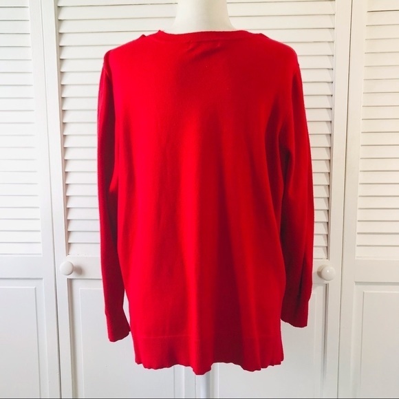 2/$25 LIZ CLAIBORNE Red Striped Sweater Size 1X - Picture 4 of 8